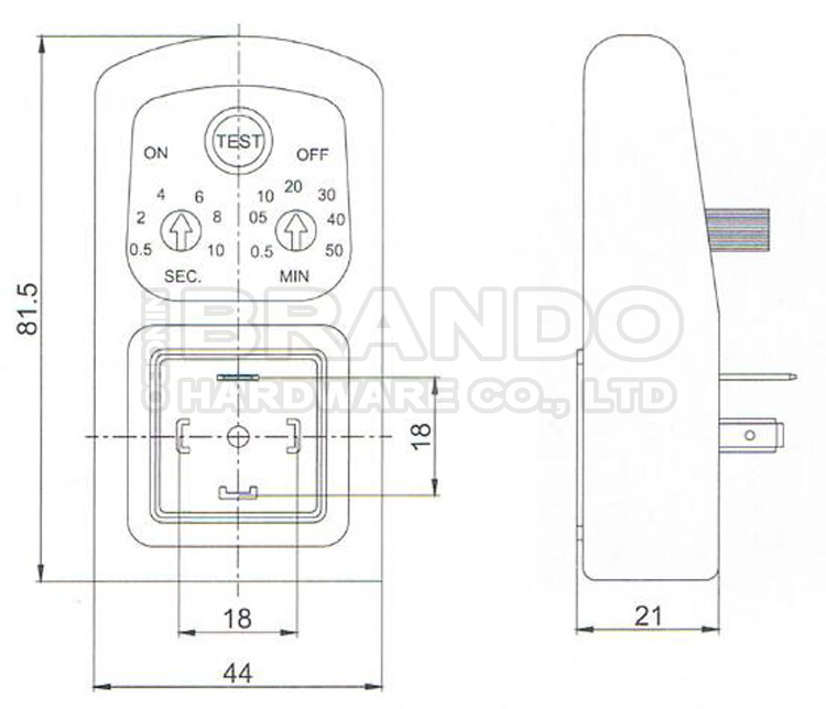 Dimension of Adjustable Electronic Timer: