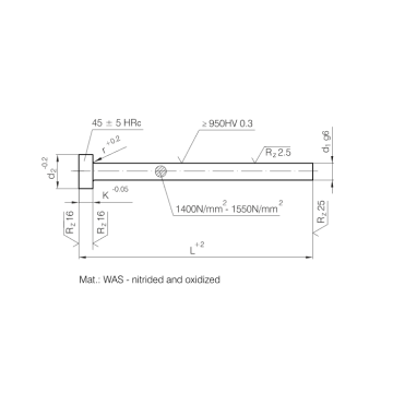 DIN1530 / ISO6751エジェクタピンは窒化および酸化