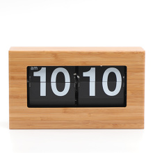 Forma de caixa Material de bambu Retro Flip Clock