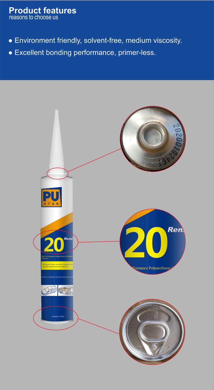 Famous High Performance Good Quality Polyurethane Windshield Adhesive