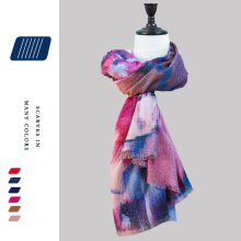 Soft Wool Flower Printing Luxury Lady Shawls