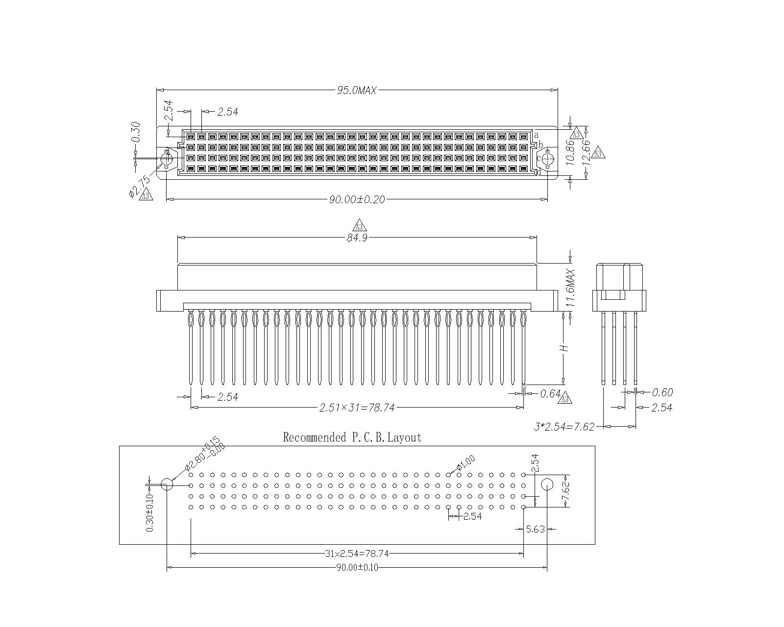 DFS-XX-XXX-404 DIN41612 Vertical press fit ty DFS-XX-XXX-404 DIN41612 Vertical press fit ty