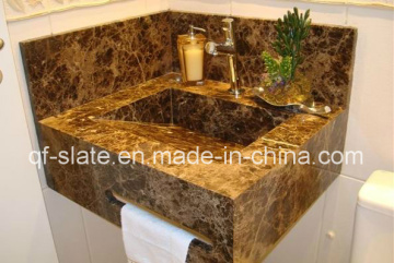 Marron Imperial Marble Solid Bath Sink, Vanity Top, Stone Marble