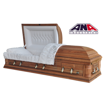 Modern ANA Solid US Style Oak Wooden Adult Coffin Casket
