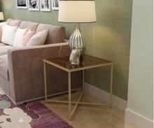 sofa side table gold metal glass table coffee side table made in china