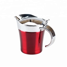 Double Wall Stainless Steel Gravy Boat With Spout&Lid