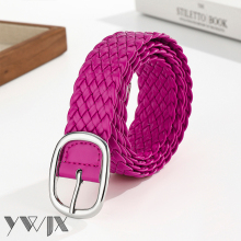 Fuchsia Hand-Woven Patent Leather Belt