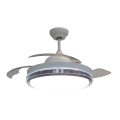 3-Blades Retractable Ceiling Fan with Transparent Lampshade