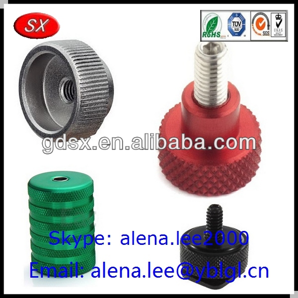 Dongguan factory knurled aluminum thumb screw/m6&m3&m2.5 aluminum screw with washer