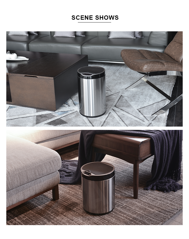 6L/9L touchless trash can stainless steel waste bin for home automatic trash can electric rubbish trash can wholesale price