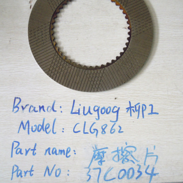 LIUGONG pièces de rechange 37C0034 plaque de friction
