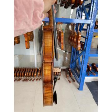 Skrzypce z litego drewna autorstwa mistrza luthiera ręcznie roboty skrzypki do orkiestry