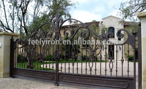 Practical and decorative Wrought iron sliding gate