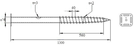 Galvanized Solar Ground Screw 