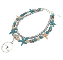 Summer Beach Style: Beaded Bracelets, Charm Anklets, and Turquoise Jewelry in Alloy