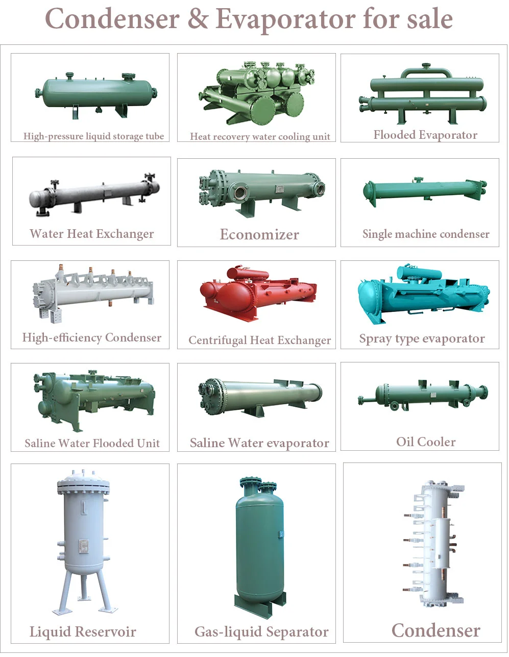 China Shell and Tube Type Sea Water Cooled Condenser