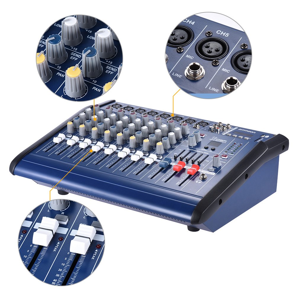 New Design 8 Channel Power Mixer Amplifier 1000watt