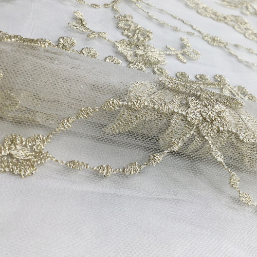 Golden Thread Lace Embroidery Fabric