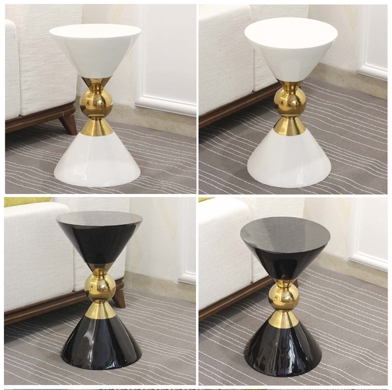 Hot Sell Modern Designer Fibreglass and Metal Round Canaan Accent Table for Living Room Furniture