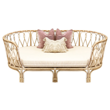 Woven Rattan 3 Seat Sofa Set Furniture French Bamboo Sofa" 

However, for better SEO and readability, consider shortening it to:

"Woven Rattan 3-Seat Sofa Set - French Bamboo Style