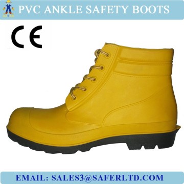 PVC ankle work shoes with steel toe cap