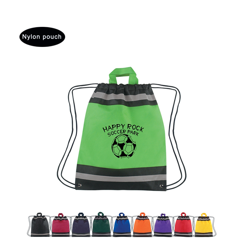 Goedkope groene nylon tas met logo gedrukt