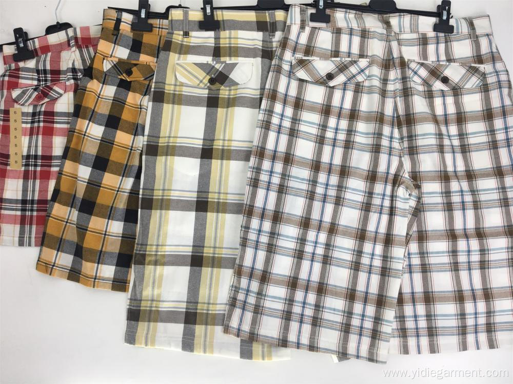 Men's Plaid Check Golf Shorts