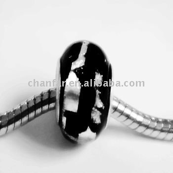 silver foil glass bead