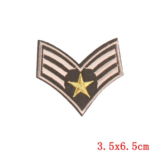 Karinių ženkliukų siuvinėjimo pleistrai „Iron On Patch“