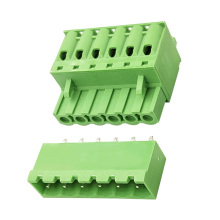 pluggable terminal block with push in botton contact