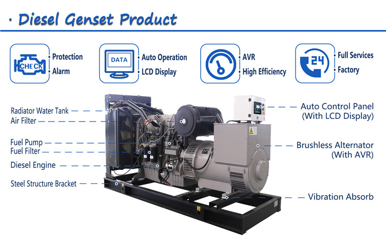 diesel generator set silent canopy generator stamford alternator