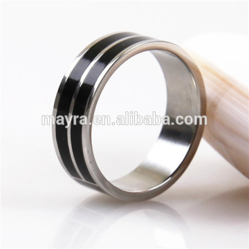 Black-plated men ring stainless steel wholesale