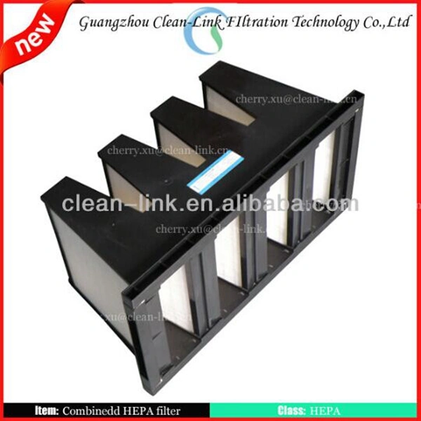 Hot Sale 99.99% Efficiency Glass Fiber V-Bank HEPA Filter