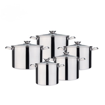 Stainless steel stock pot with glass lid