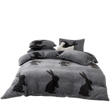 Winter Printing Warm Milky Fleece Bedding Sets