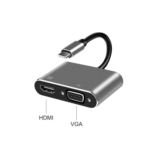 USB C ถึง HDMI &amp; VGA Multiport อะแดปเตอร์ USB Hub