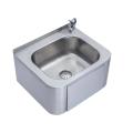 Stainless steel knee operated wash sink