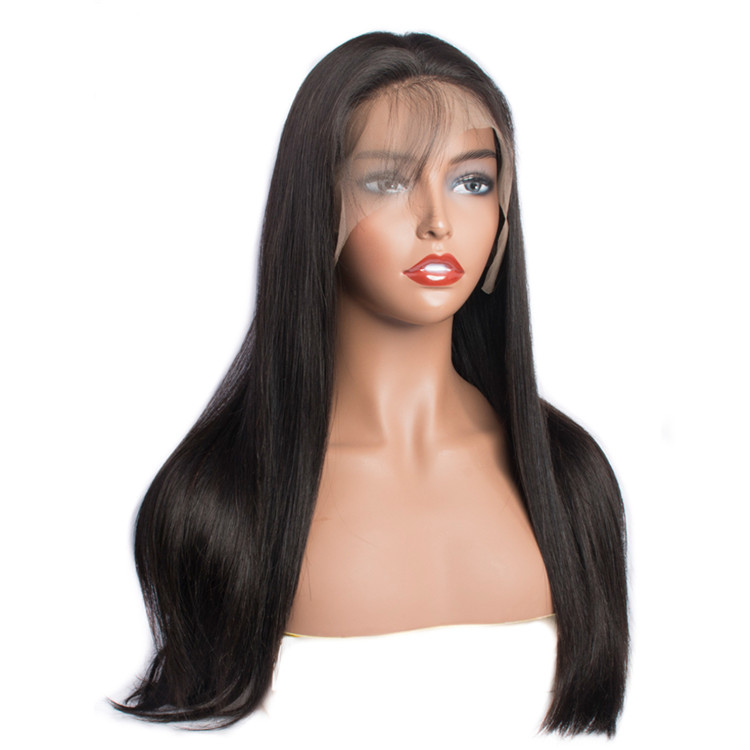 Grade 10A silky straight full lace wig with baby hair 10-28 inches 100% unprocessed raw Indian virgin hair wigs