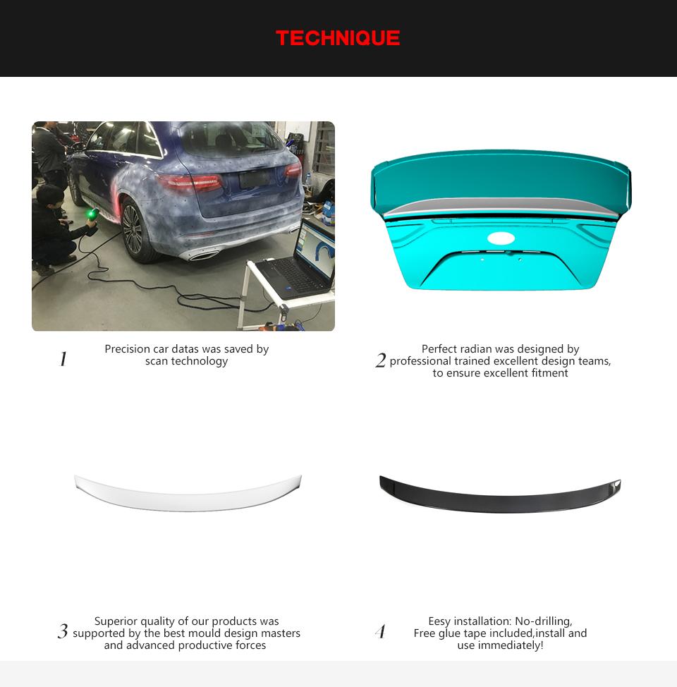 JCSPORTLINE Carbon Fiber Trunk Spoiler for Kia Stinger GT2 Hatchback 4-Door