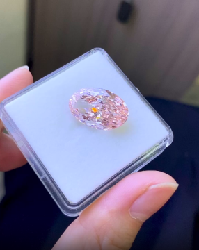 12.33ct Oval Fancy Intense Pink CVD Diamond