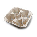 Eco-Friendly 4-Cup Holder made from Molded Pulp
