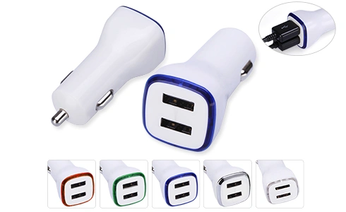 New Hot Style 2.4A Dual USB Car Charger with Intelligent Identification