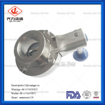 Manual Stainless Steel TC dikepit Butterfly Valve