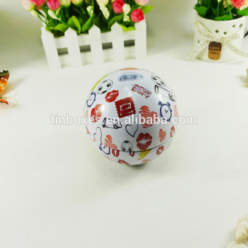 Wholesale decorative round ball shape small metal tin boxes