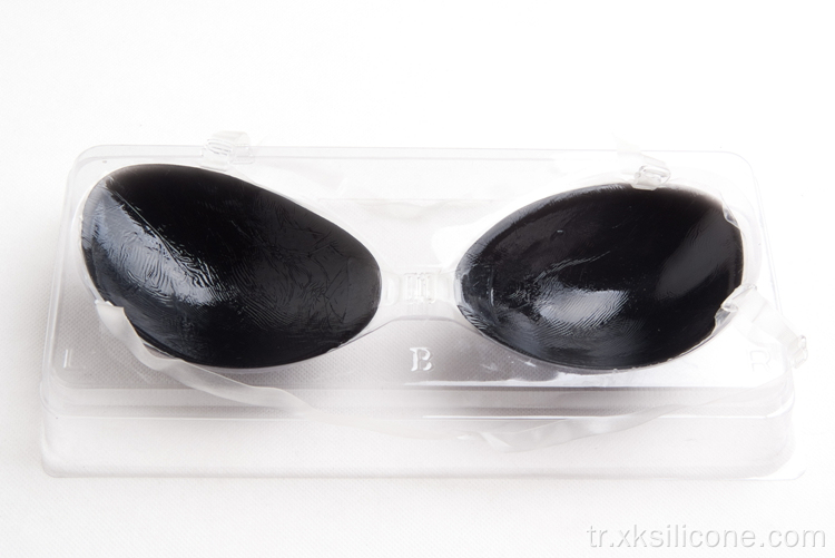 Seksi Görünmez Yapışkanlı siyah Silikon Sütyen