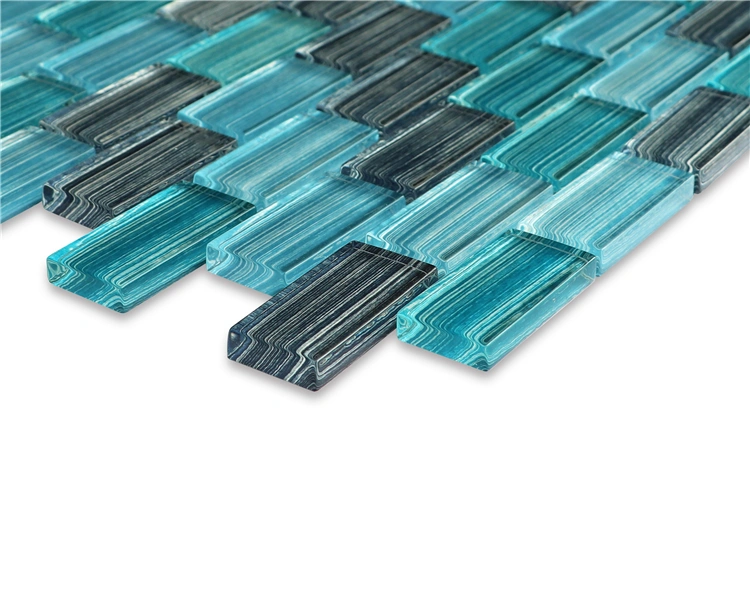 Blue Crystal Glass Mosaic Tiles for Swimming Pool Backsplash