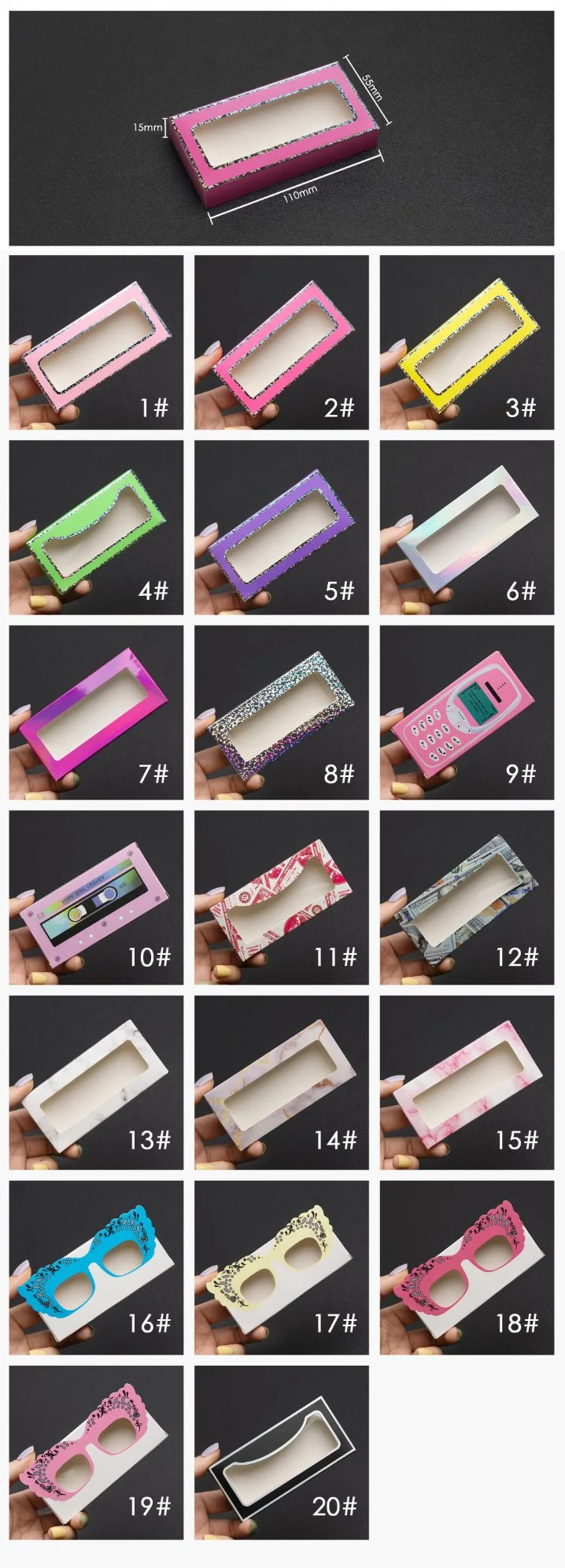 Wholesale Custom Logo Packing Box 3D 5D 25mm Strip False Lash Real Mink Fur Luxury Eyelashes
