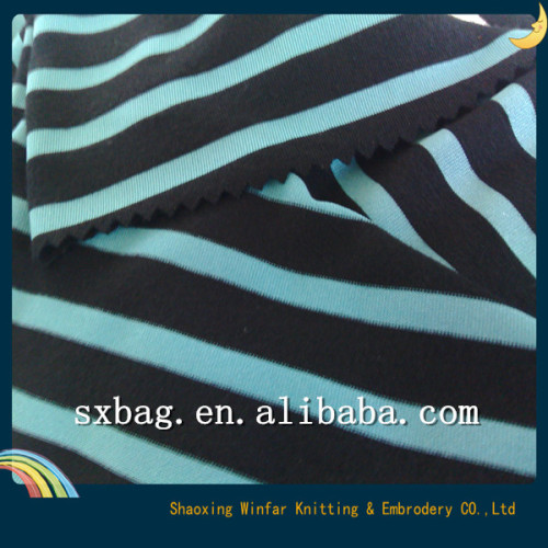 different colors single Jersey T/R spandex knitting stripe fabric for garment