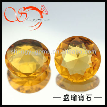 13mm round yellow framed glass stone(GLRD0001-13mm)
