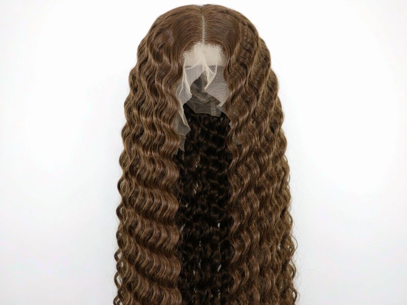 Light Brown Curly Human Hair Wig